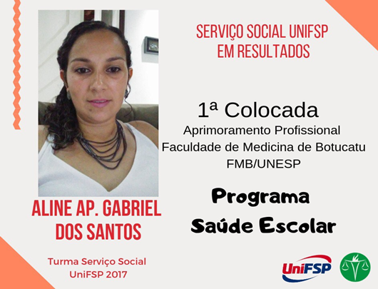 Aluna do Serviço Social é 1ª Colocada em aprimoramento da UNESP!